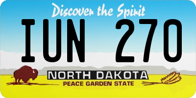 ND license plate IUN270
