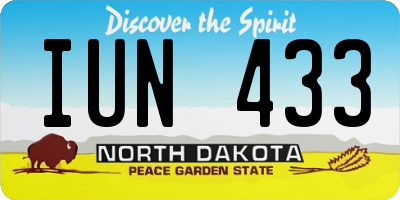 ND license plate IUN433