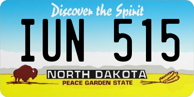 ND license plate IUN515