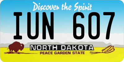 ND license plate IUN607