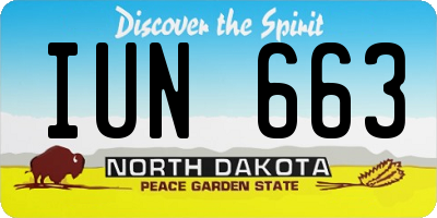 ND license plate IUN663
