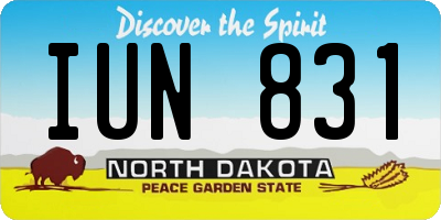 ND license plate IUN831