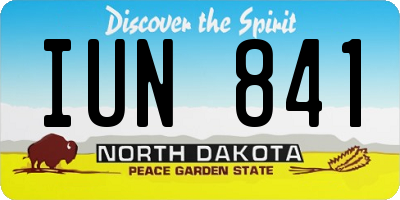 ND license plate IUN841