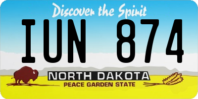 ND license plate IUN874