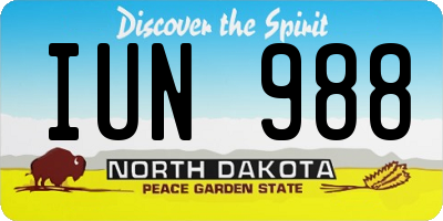 ND license plate IUN988