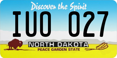 ND license plate IUO027