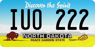 ND license plate IUO222