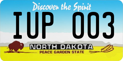 ND license plate IUP003