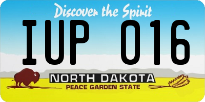 ND license plate IUP016