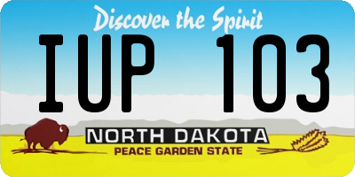 ND license plate IUP103