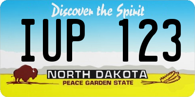 ND license plate IUP123
