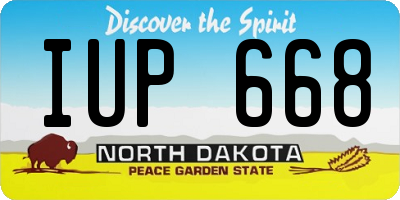 ND license plate IUP668