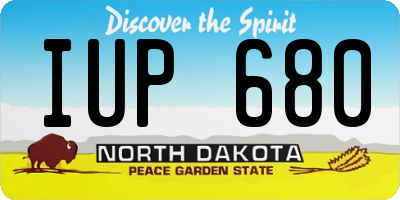 ND license plate IUP680