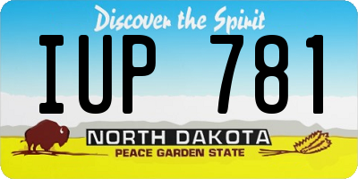 ND license plate IUP781