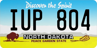 ND license plate IUP804