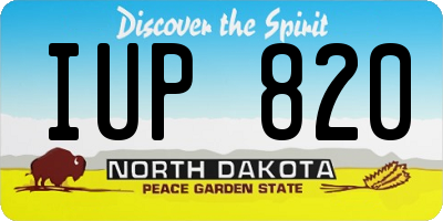 ND license plate IUP820