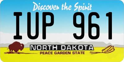 ND license plate IUP961