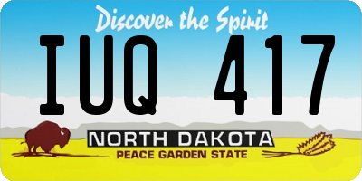 ND license plate IUQ417