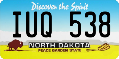 ND license plate IUQ538