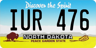 ND license plate IUR476