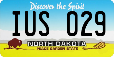 ND license plate IUS029