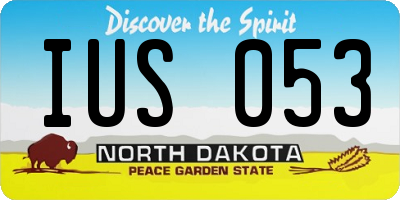 ND license plate IUS053