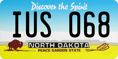 ND license plate IUS068