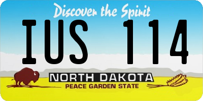 ND license plate IUS114