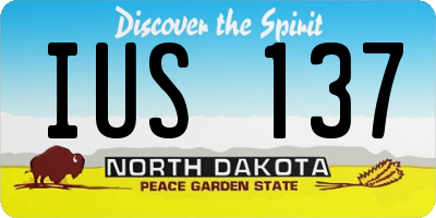 ND license plate IUS137