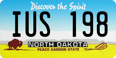ND license plate IUS198
