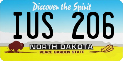 ND license plate IUS206