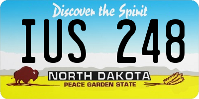 ND license plate IUS248