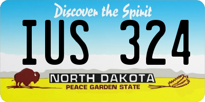ND license plate IUS324