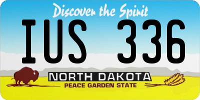 ND license plate IUS336