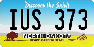 ND license plate IUS373