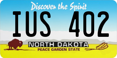 ND license plate IUS402