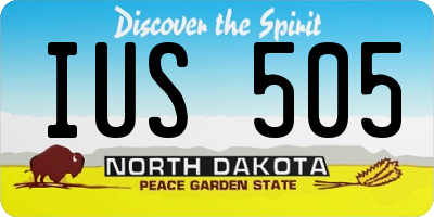 ND license plate IUS505