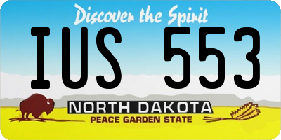 ND license plate IUS553