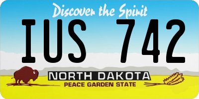 ND license plate IUS742