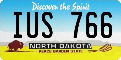 ND license plate IUS766