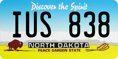 ND license plate IUS838