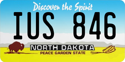 ND license plate IUS846