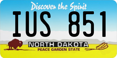 ND license plate IUS851