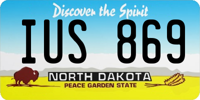 ND license plate IUS869