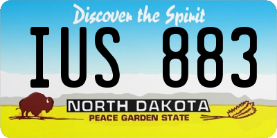 ND license plate IUS883