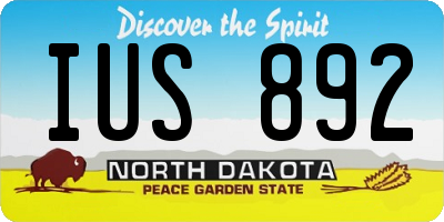 ND license plate IUS892