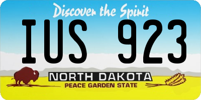 ND license plate IUS923
