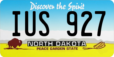 ND license plate IUS927