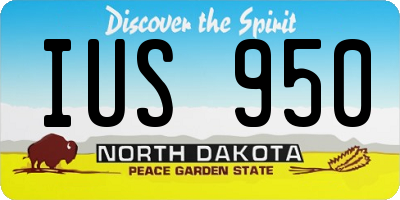 ND license plate IUS950