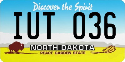 ND license plate IUT036